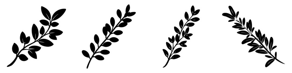thyme sprig icon, thyme sprig silhouette vector illustration-simple silhouette illustration of thyme sprig, perfect for thyme sprig logos and icons