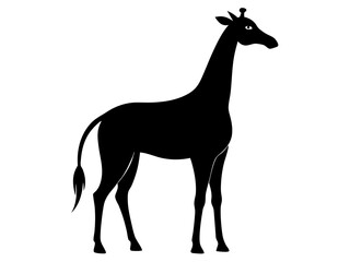 Fototapeta premium Giraffe Silhouette Vector & Wildlife Animal Icon SVG