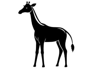 Giraffe Silhouette Vector & Wildlife Animal Icon SVG