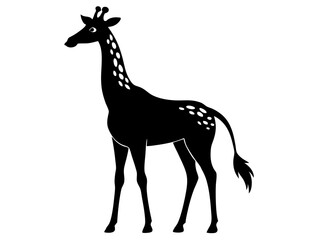 Giraffe Silhouette Vector & Wildlife Animal Icon SVG