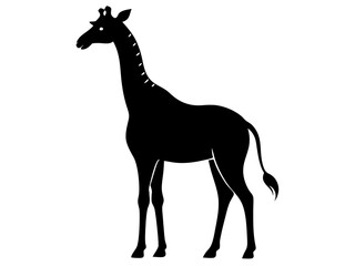 Giraffe Silhouette Vector & Wildlife Animal Icon SVG