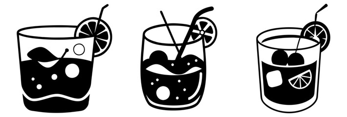 whisky sour icon, whisky sour silhouette vector illustration-simple silhouette illustration of whisky sour, perfect for whisky sour logos and icons