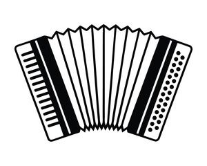 Accordion silhouette isolated on a white background