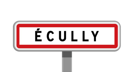 Panneau sur poteau d'Écully, Rhône, Auvergne-Rhône-Alpes