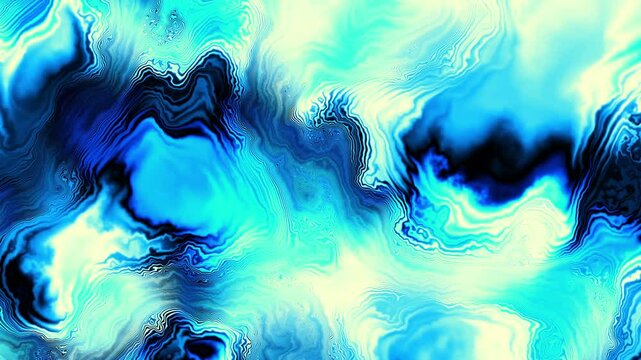 Trippy psychedelic colorful rainbow liquid marble gradient waves animation. Trendy hypnotic abstract organic ebru ripples and folds fluid art video