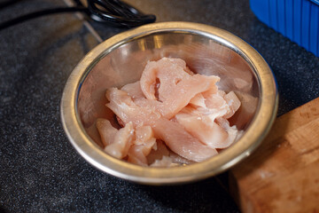 chicken fillet slicing
