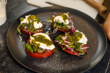 tomato carpaccio with arugula
