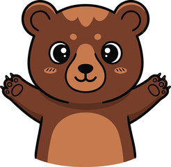Obraz premium Benny the Bear Cub – Cute Cartoon Animal Character Vector Illustration
