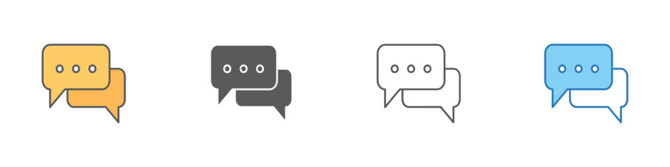 Communication Icon Set Multiple Style Vector Collection