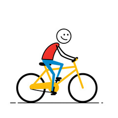 Fototapeta premium man on bicycle drawing