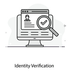 Mobile Identity Verification Security Vector Icon Design, digital ID, biometric scan, facial ID,
