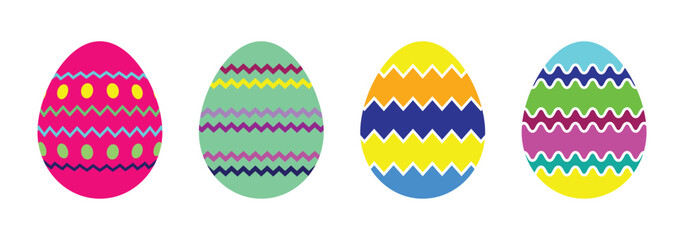 Easter eggs icon set. Set of decorated ester eggs vector. Spring easter, colorful easter eggs