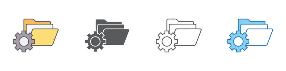 Data Icon Set Multiple Style Vector Collection