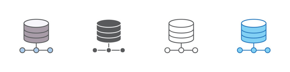Database Icon Set Multiple Style Vector Collection