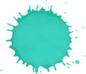 turquoise paint stain with soft edges and expressive splash shape.