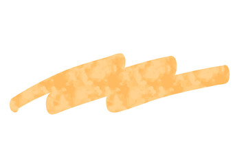 マーカーペンで描いたようなアンダーライン：オレンジ 水彩風
