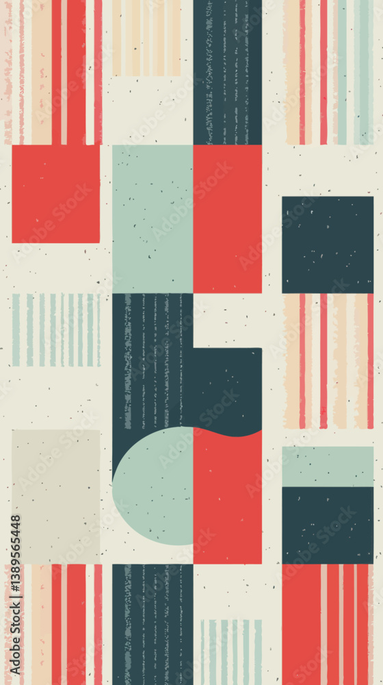 Poster abstract minimalist geometric pattern vector with retro palette for modern design