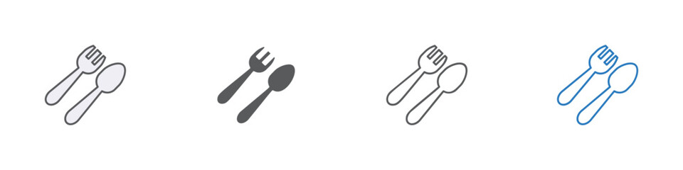 Eat Icon Set Multiple Style Vector Collection