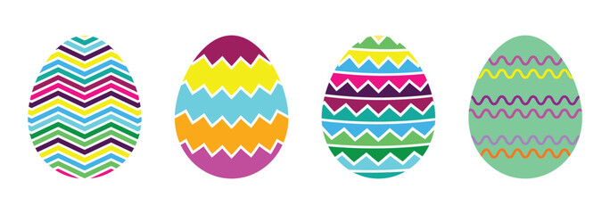 Set of colorful easter egg icon vector illustration.