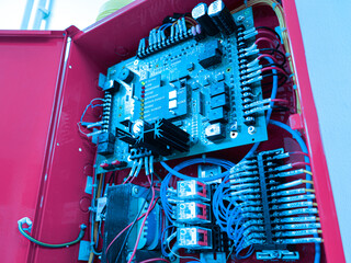Intricate Circuit Board in Electronic Cabinet