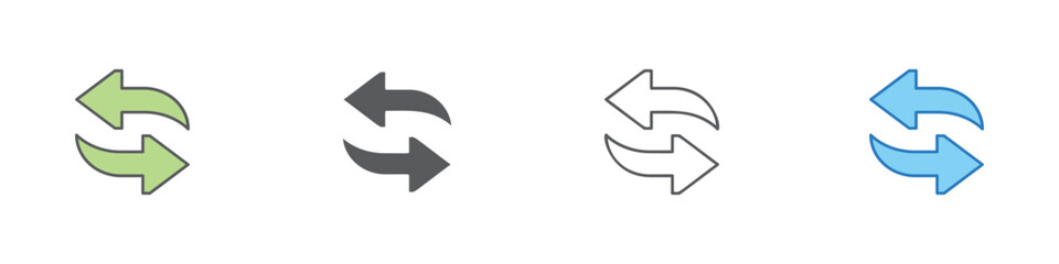 Exchange Icon Set Multiple Style Vector Collection