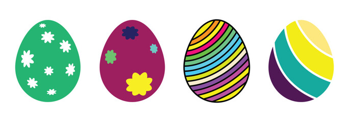 Set of colorful easter egg icon vector illustration.