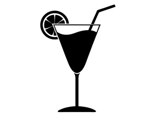 Cocktail Glass Silhouette Vector & Drink Icon SVG