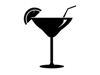 Cocktail Glass Silhouette Vector & Drink Icon SVG