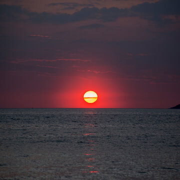 A breathtaking sunset over the sea