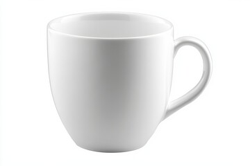 Obraz premium Simple white ceramic mug perfect for coffee or tea clean design elegant shape minimalist style