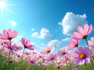 pink flower field