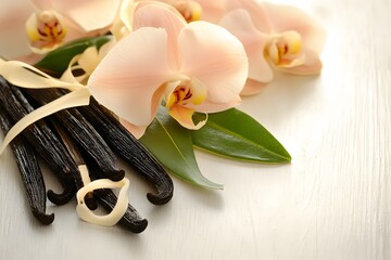 Vanilla Beans and Orchids Spa Aromatherapy Still Life