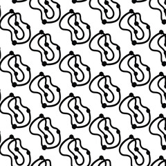  Organic abstract contour pattern with black wavy lines on white background. Modern minimal vector illustration perfect for backgrounds, prints, and graphic design.