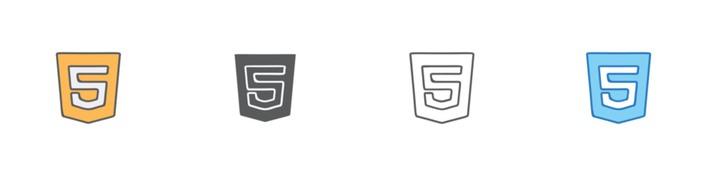 Html5 Icon Set Multiple Style Vector Collection