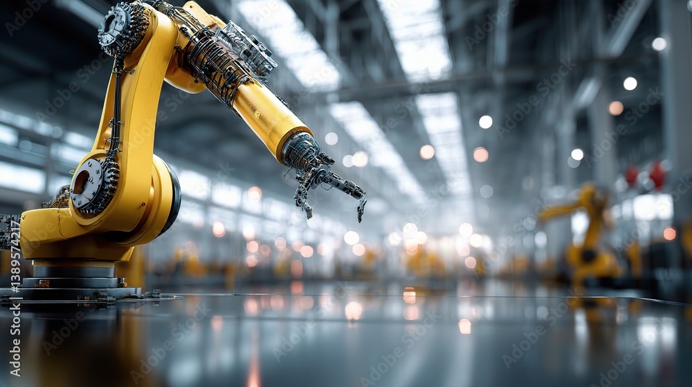 Poster advanced robotic arm for factory automation and production tasks