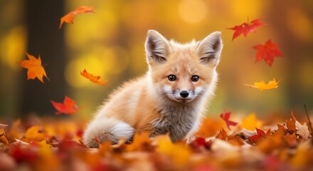 Fox in Autumn Setting