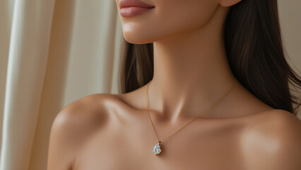 portrait of a young woman with necklace