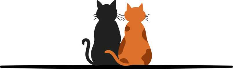 Cute Group of Cats – Colorful Flat Style Cat Illustration