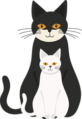 Cute Group of Cats – Colorful Flat Style Cat Illustration