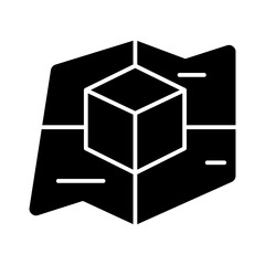 Digital map with a box as the destination