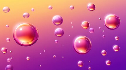 Floating Pink Bubbles on Gradient Background