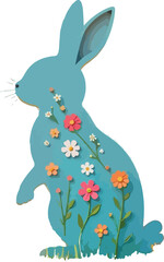 Obraz premium easter bunny with flowers