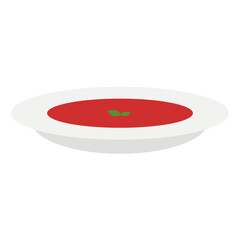 plate of tomato soup vector