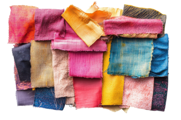Vibrant hand dyed fabric swatches a colorful textile art explosion showcasing rich textures and hues