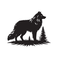 Artic Wolf Silhouette - Minimalist Artic Wolf Design - Artic Wolf Vector - Artic Wolf Illustration.