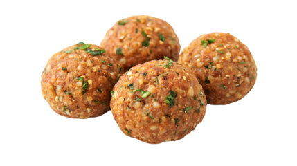 Juicy Minced Meat Meatball on Transparent Background - Professional Cuisine Photography