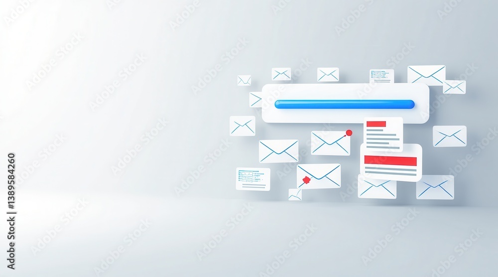 Aufkleber cybercrime prevention for small business concept. digital illustration of email communication with e