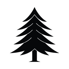 Obraz premium Pine tree silhouette, Tree vector art