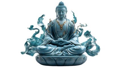 Buddha Statue Isolated on Transparent Background for Creative Designs and Projects