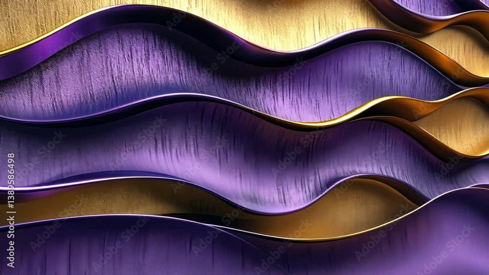 Aufkleber elegant wave patterns in rich purple and gold tones creating a stunning abstract background for arti
